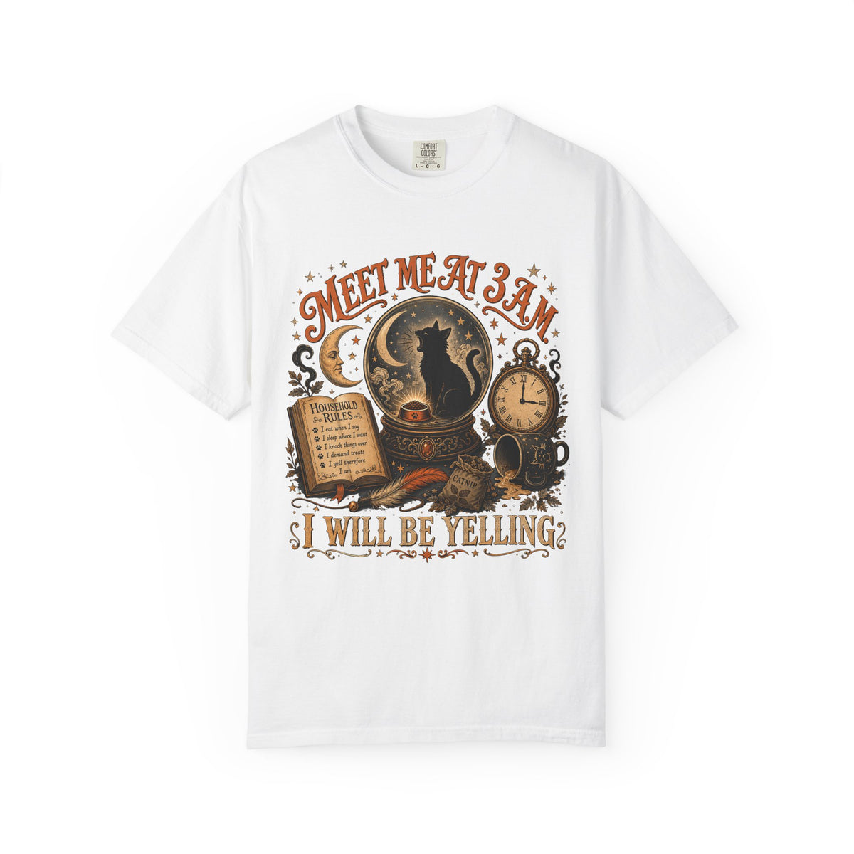 Meet Me At 3AM I Will Be Yelling Funny Black Cat T-Shirt