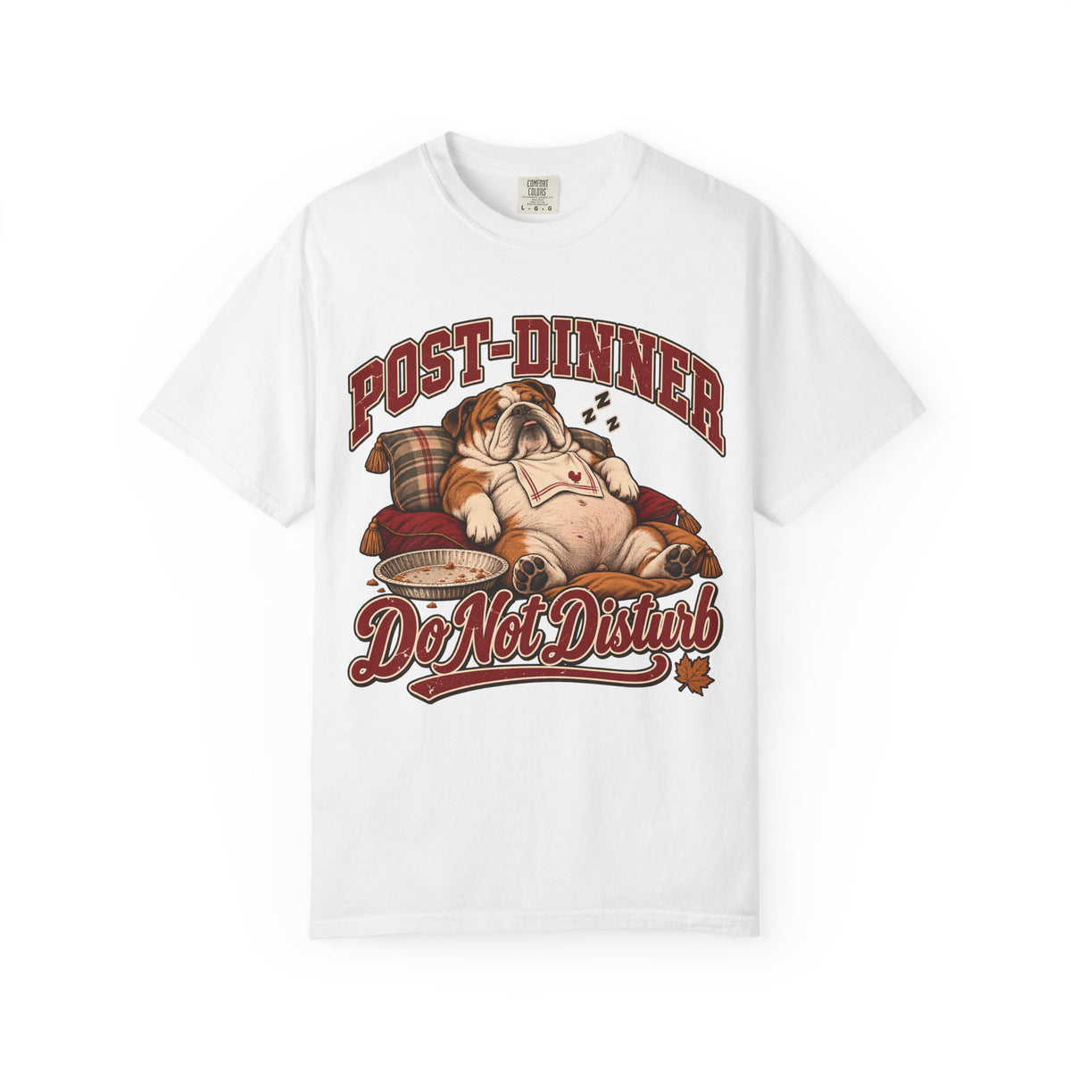 Post Dinner Do Not Disturb Shirt, Funny Bulldog Thanksgiving Tee, Food Coma Nap Shirt, Comfort Colors English Bulldog Mom Gift