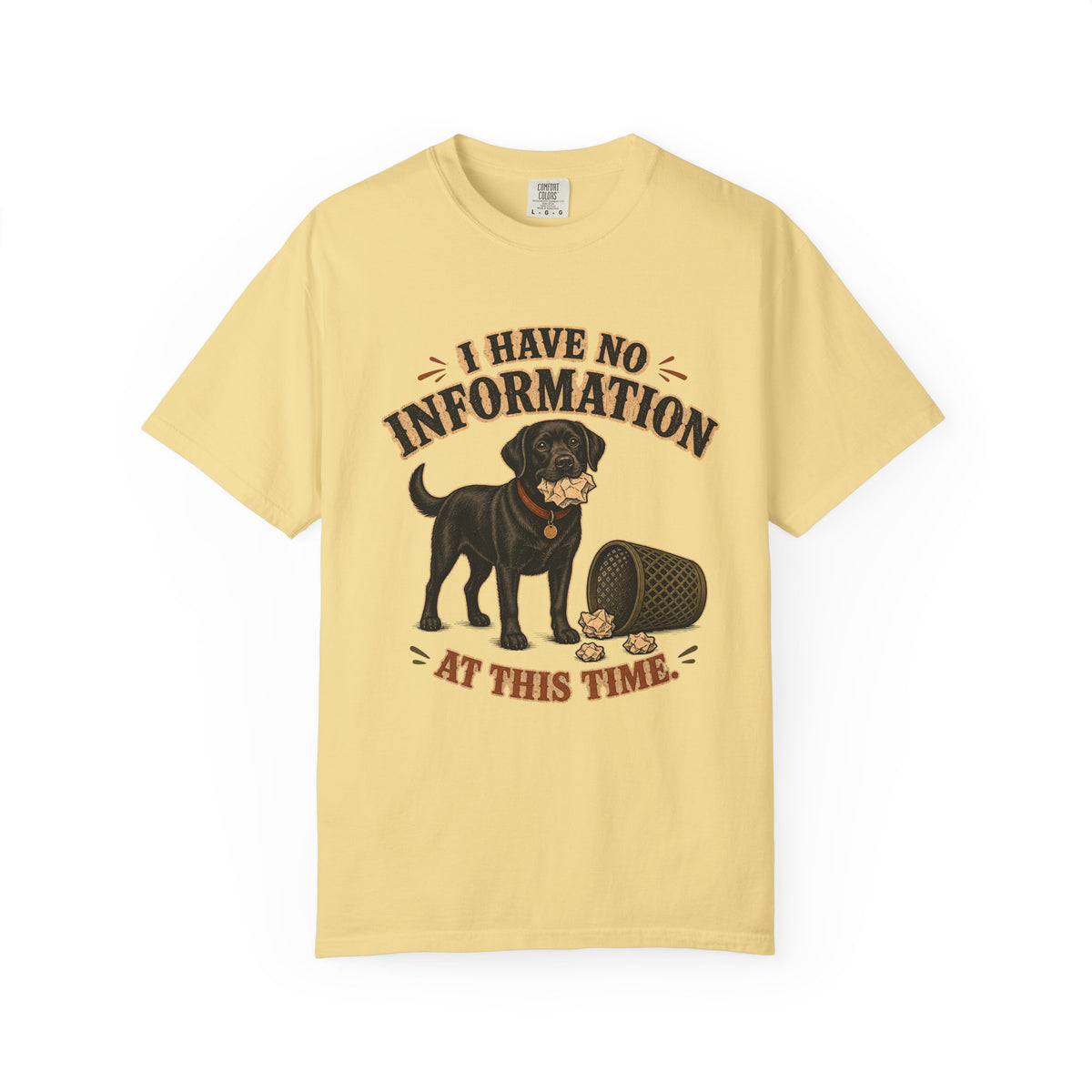 I Have No Information At This Time Shirt, Funny Black Dog Tee, Guilty Dog Trash Can Shirt, Dog Mom Gift, Comfort Colors