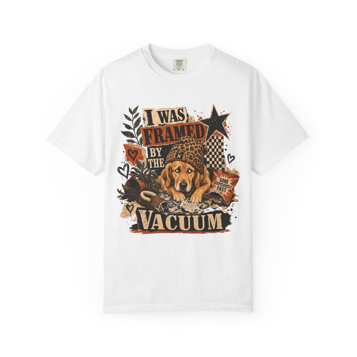 I Was Framed By The Vacuum Funny Golden Retriever T-Shirt