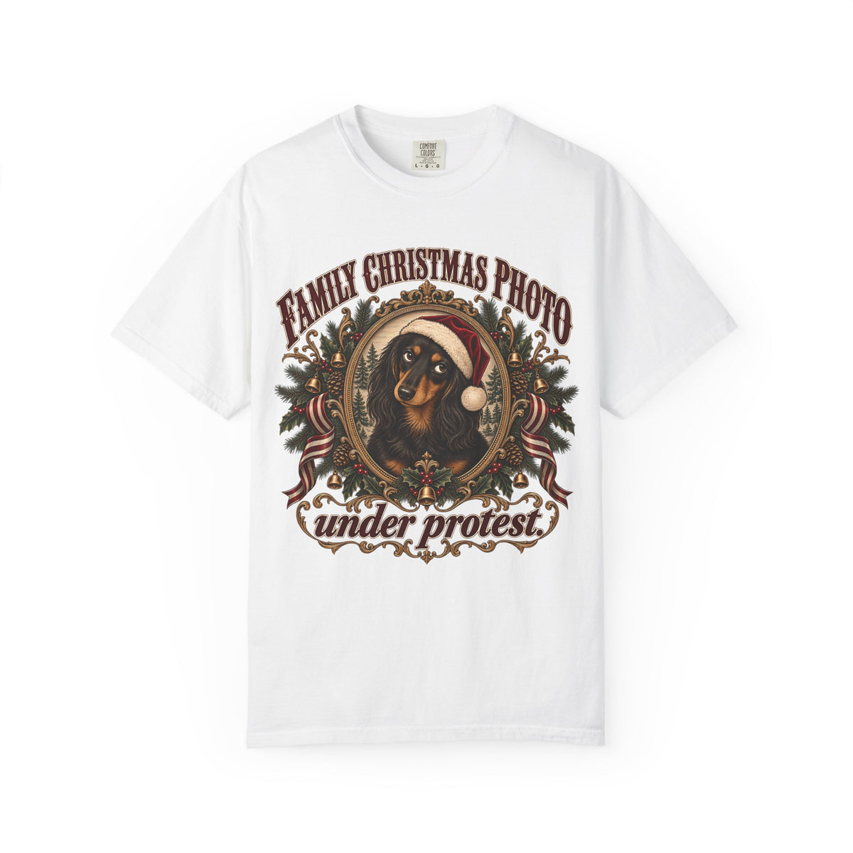 Funny Christmas Dog Shirt - Family Christmas Photo Under Protest