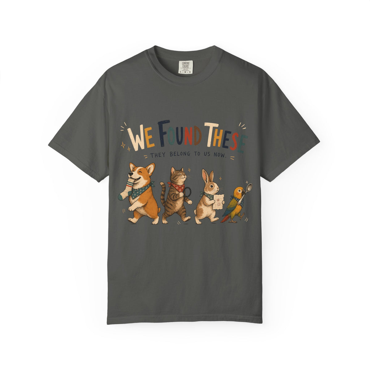 We Found These They Belong To Us Now Shirt, Funny Pet Tee, Corgi Cat Bunny Bird Lover Gift, Pet Mom Shirt, Comfort Colors