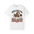 Available For Snack-Related Emergencies Shirt | Funny Beagle Comfort Colors Tee | Search & Rescue Dog Parody Shirt | Funny Dog Lover T-Shirt