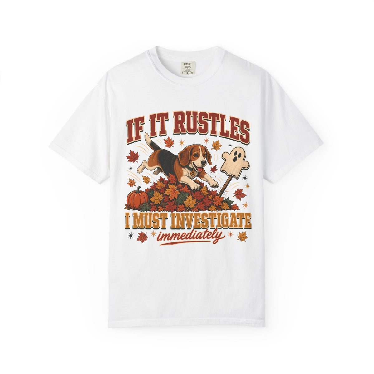 Funny Beagle Fall Shirt | If It Rustles I Must Investigate | Comfort Colors Tee
