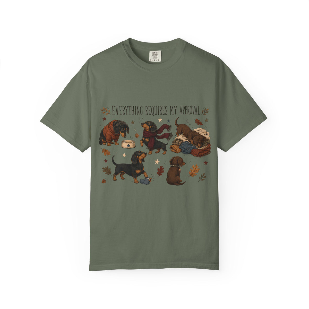 Everything Requires My Approval Shirt, Funny Dachshund Tee, Fall Wiener Dog Mom Gift, Cozy Doxie Lover T-Shirt, Comfort Colors