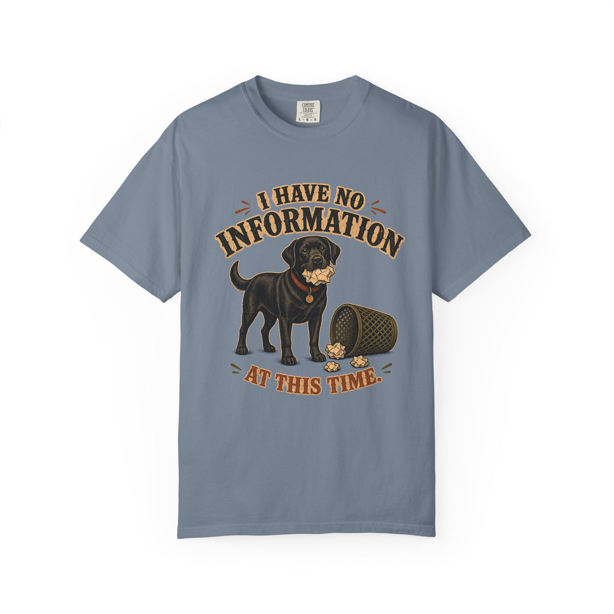 I Have No Information At This Time Shirt, Funny Black Dog Tee, Guilty Dog Trash Can Shirt, Dog Mom Gift, Comfort Colors