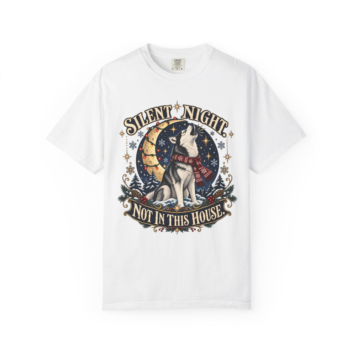 Silent Night Not in This House Funny Christmas Husky Shirt