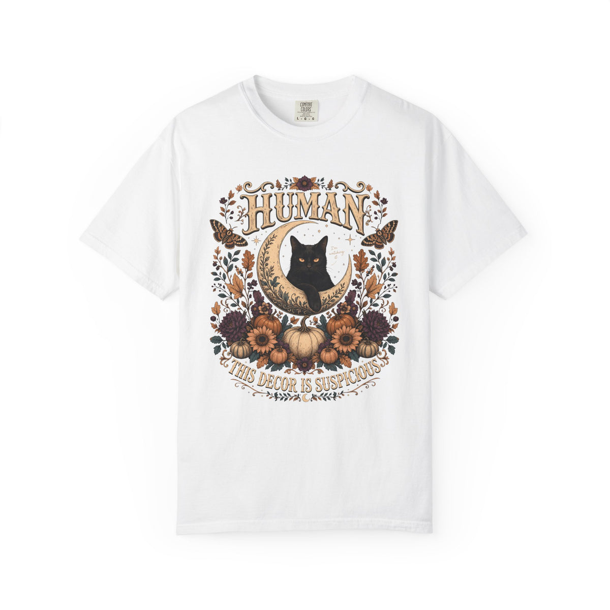 Witchy Black Cat Halloween Shirt | This Decor Is Suspicious | Comfort Colors Tee