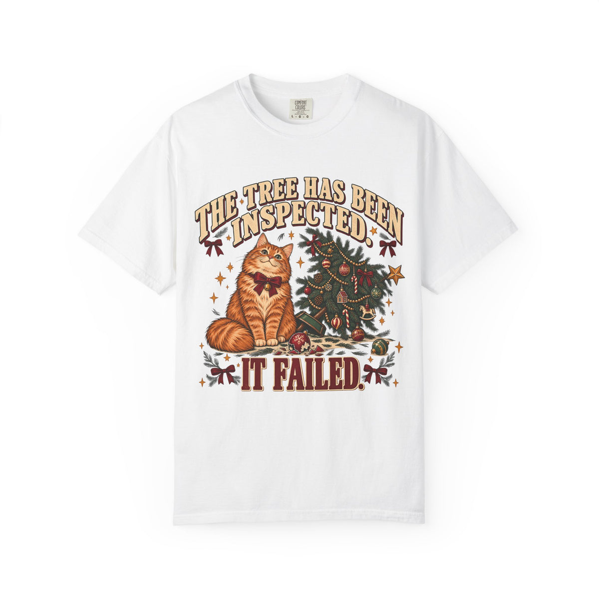 The Tree Has Been Inspected It Failed Funny Christmas Cat Shirt