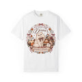 Seated for Dinner Behaving Is Optional Funny Cat Thanksgiving T-Shirt | Fluffy White Persian Cat Fall Tee | Comfort Colors 1717 Garment-Dyed Unisex Shirt | Cat Mom Gift