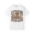 Leftovers Have Been Claimed Funny Thanksgiving T-Shirt | Cat Dog and Bunny Pet Lover Tee | Comfort Colors 1717 Garment-Dyed Unisex Shirt | Fall Pet Mom Gift