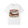 Dessert Security Is On Duty Funny Dachshund T-Shirt | Wiener Dog Authorized Crumbs Only Tee | Comfort Colors 1717 Garment-Dyed Unisex Shirt | Doxie Mom Gift