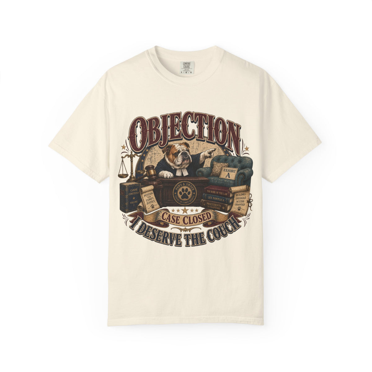 Objection! Bulldog Judge 'Case Closed' T-Shirt