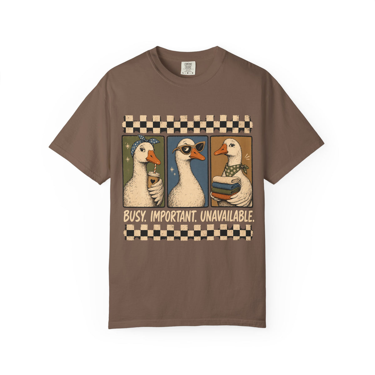 Busy Important Unavailable Shirt, Funny Silly Goose Tee, Introvert Duck Shirt, Sarcastic Coworker Gift, Retro Comfort Colors