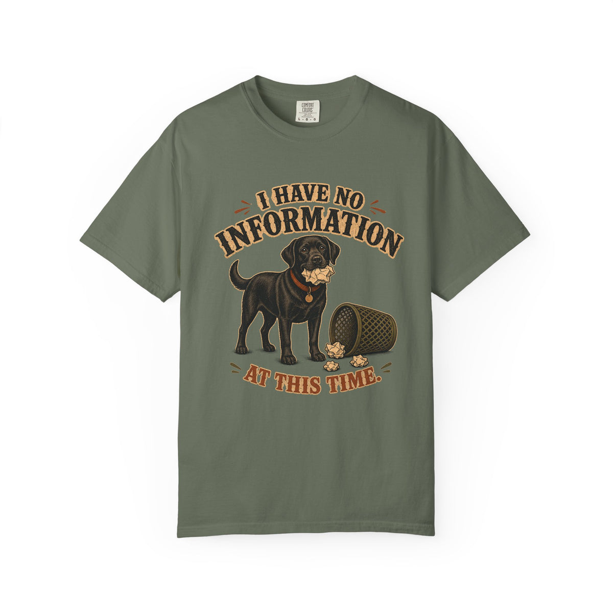 I Have No Information At This Time Shirt, Funny Black Dog Tee, Guilty Dog Trash Can Shirt, Dog Mom Gift, Comfort Colors