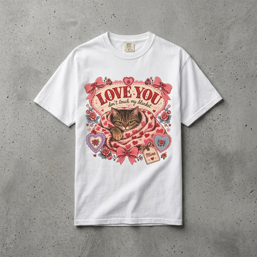 Cat Valentine T-Shirt — "Love You, Don't Break My Heart" Retro Floral Tee
