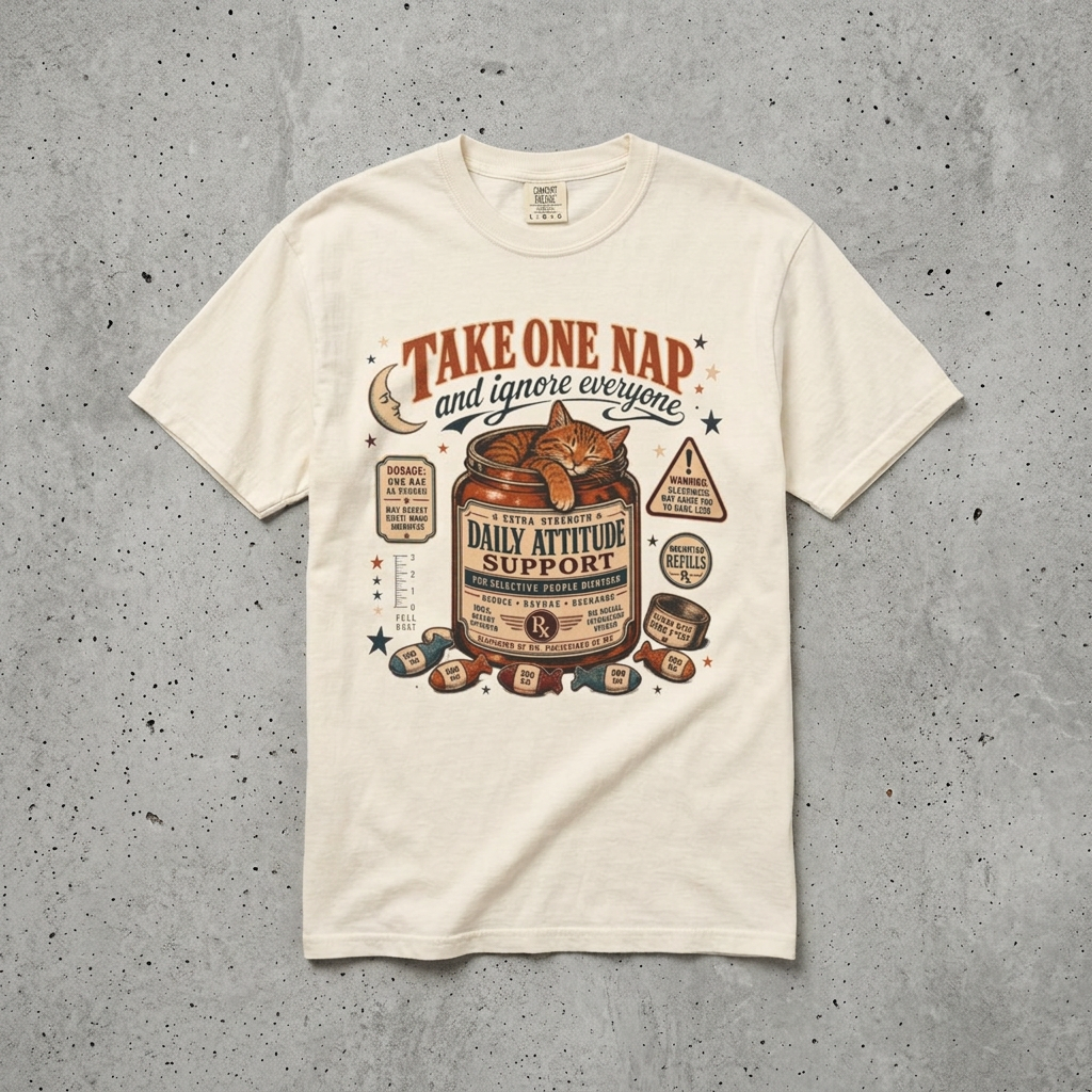 Take One Nap T-Shirt — 'Daily Attitude Support' Funny Sleep Lover Tee