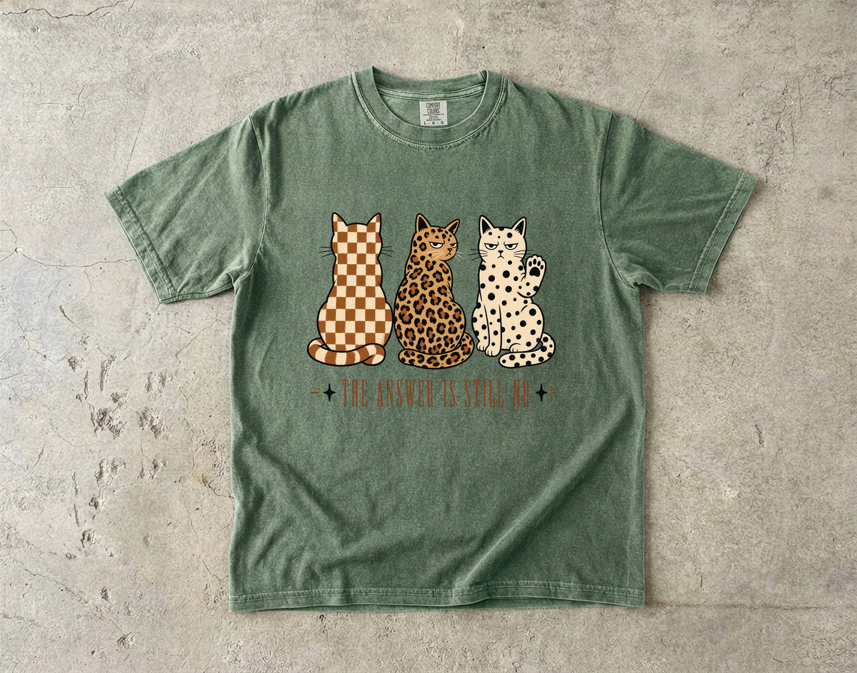 Three Grumpy Cats "The Answer Is Still No" Graphic T-Shirt