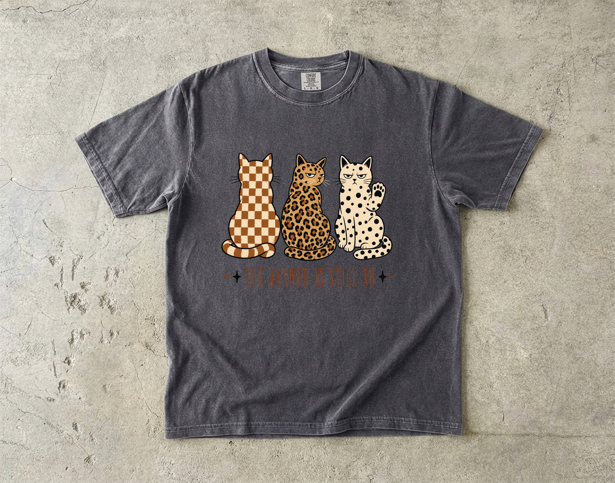 Three Grumpy Cats "The Answer Is Still No" Graphic T-Shirt