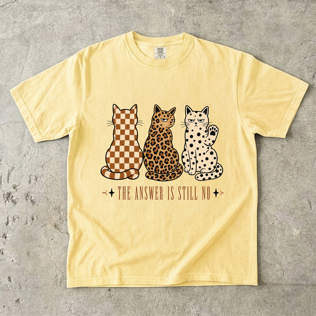Three Grumpy Cats "The Answer Is Still No" Graphic T-Shirt
