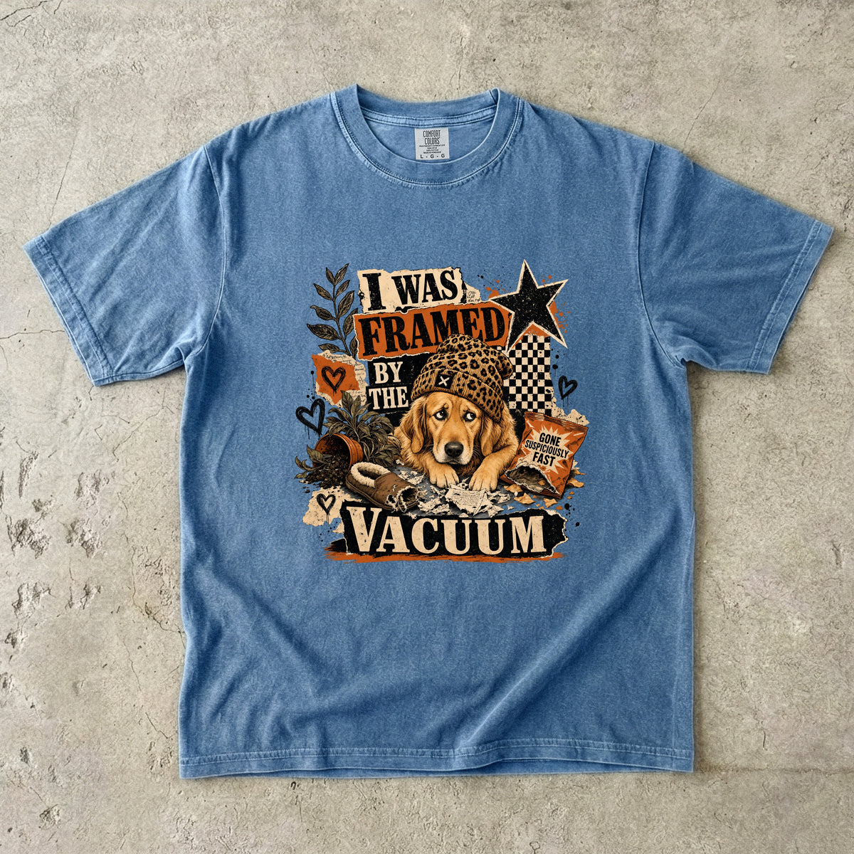 I Was Framed By The Vacuum Funny Golden Retriever T-Shirt