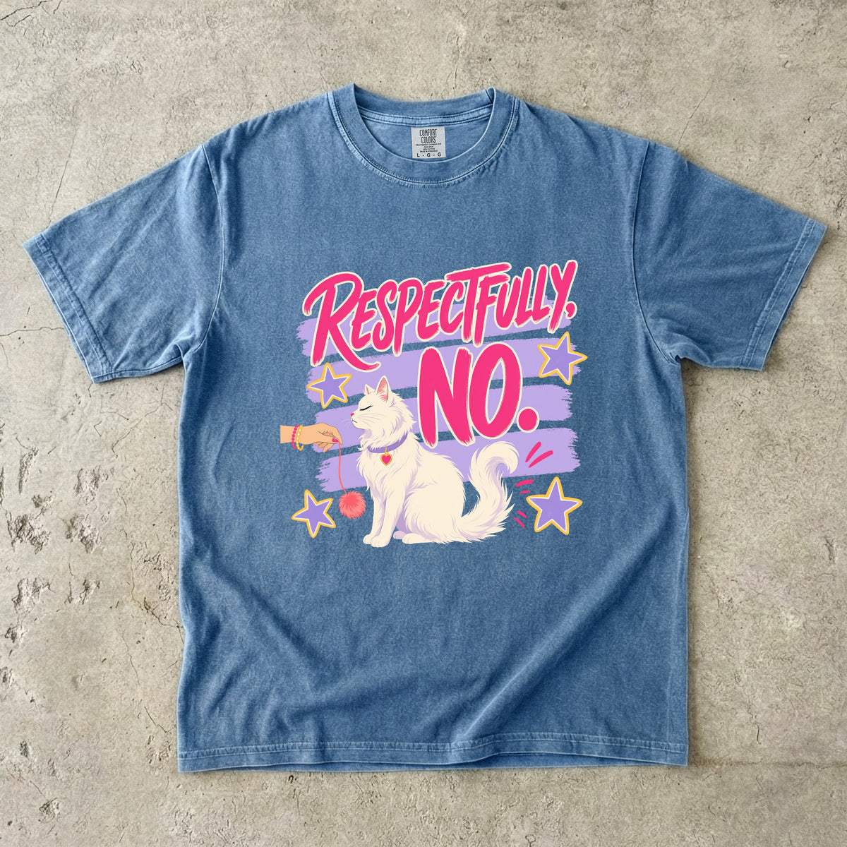 Respectfully No Sassy Cat Graphic T-Shirt