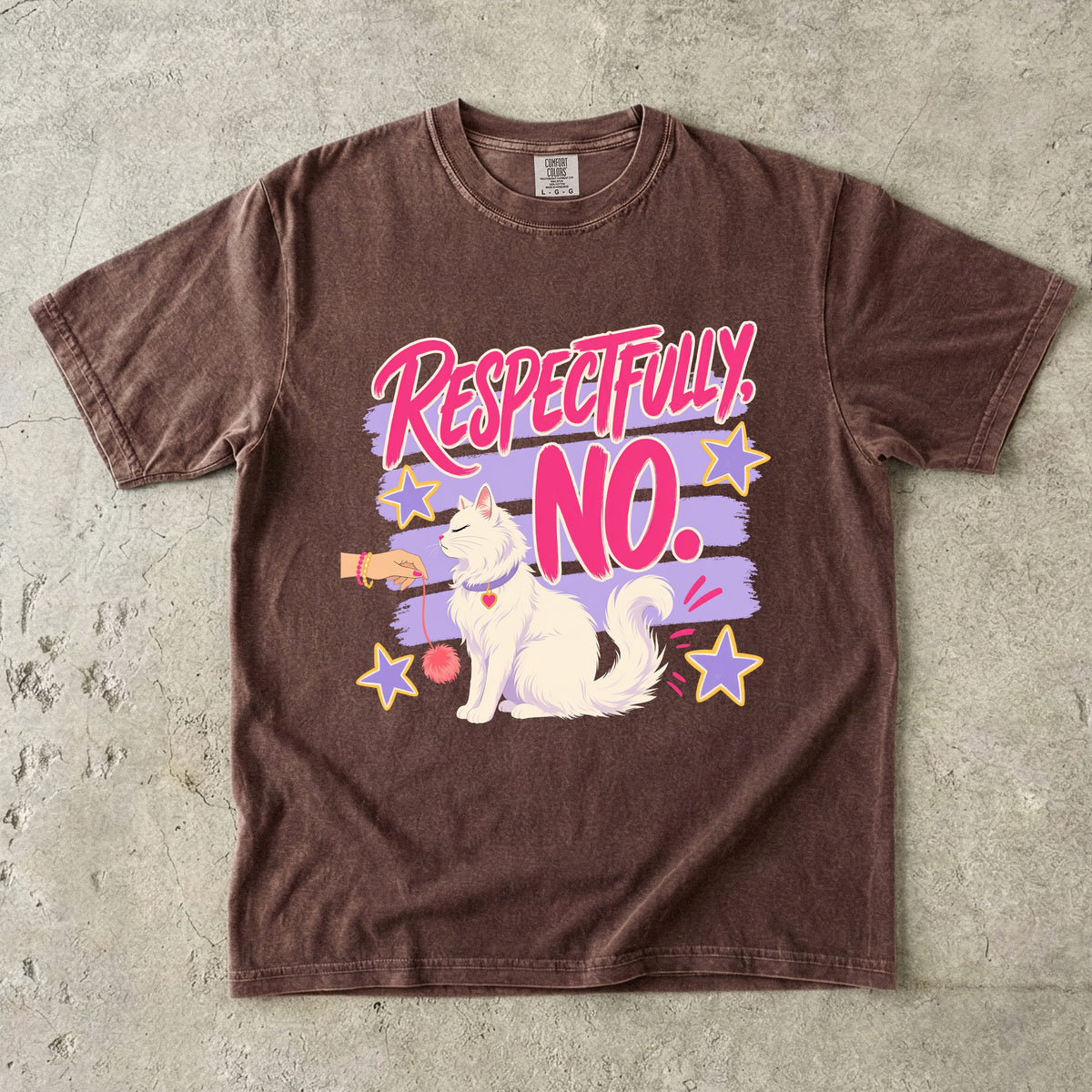Respectfully No Sassy Cat Graphic T-Shirt