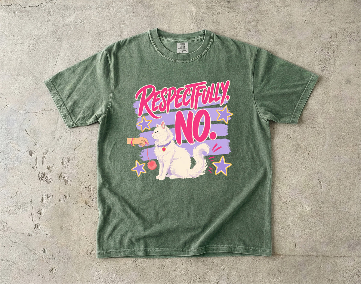 Respectfully No Sassy Cat Graphic T-Shirt