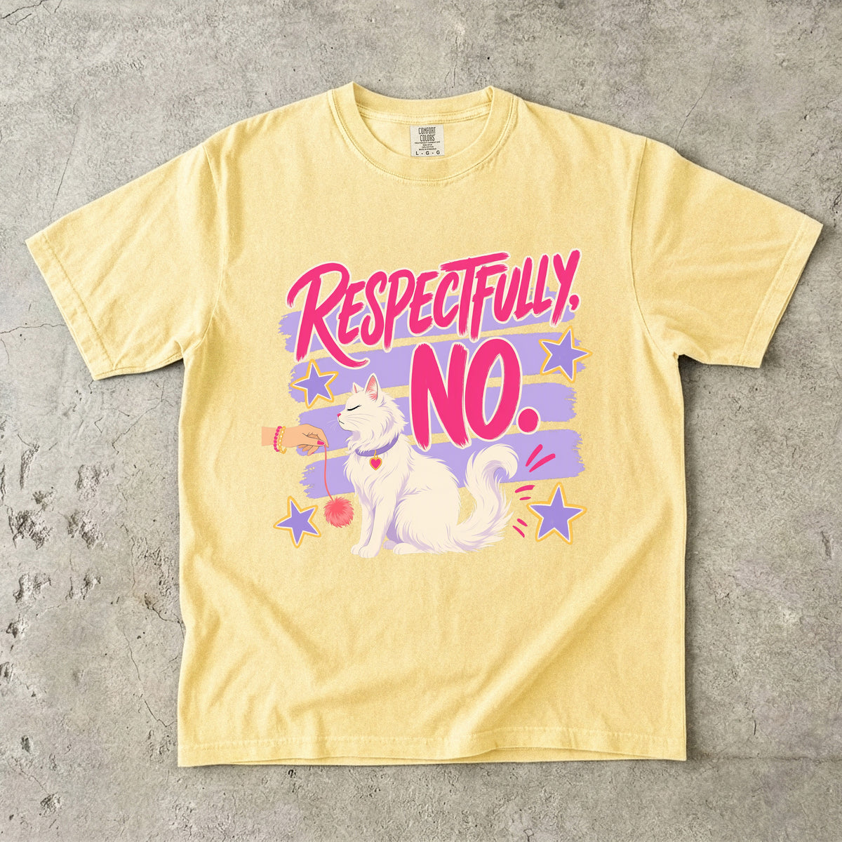 Respectfully No Sassy Cat Graphic T-Shirt