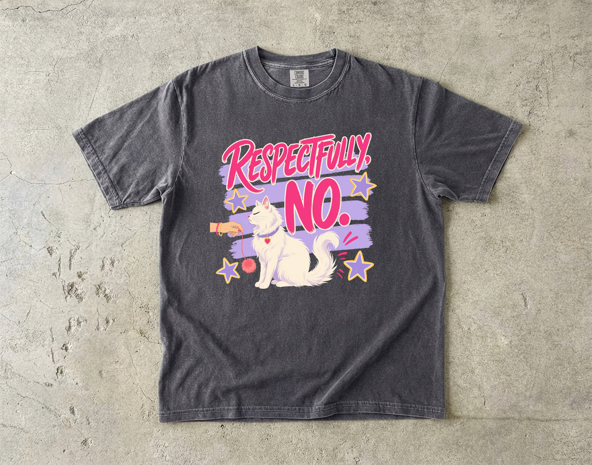 Respectfully No Sassy Cat Graphic T-Shirt