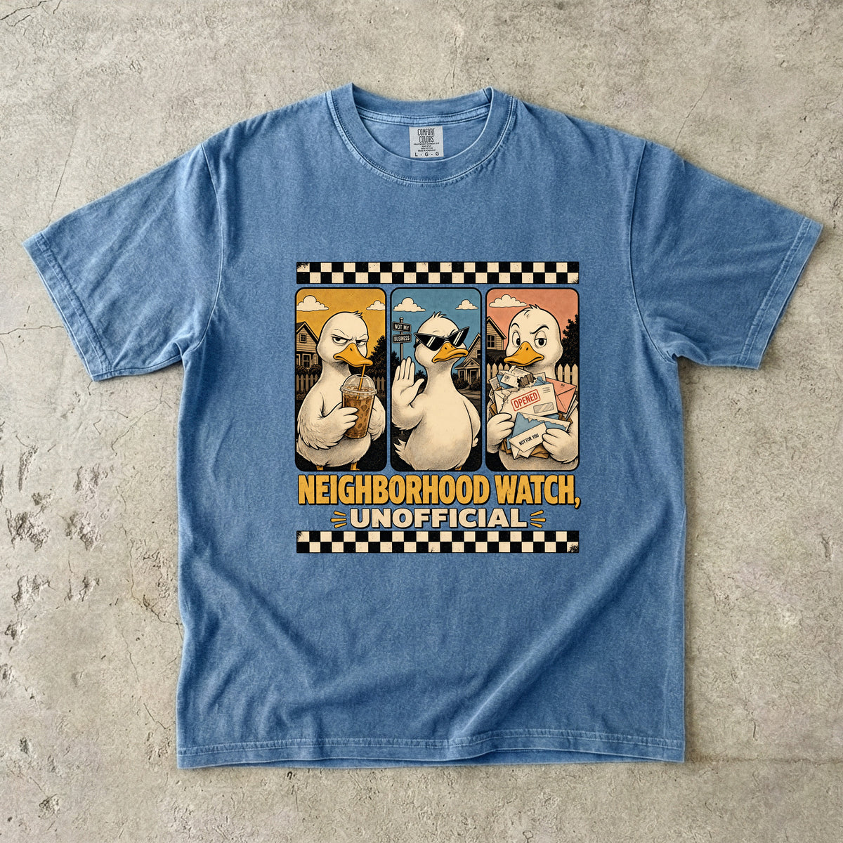 Neighborhood Watch Unofficial Funny Duck Graphic T-Shirt