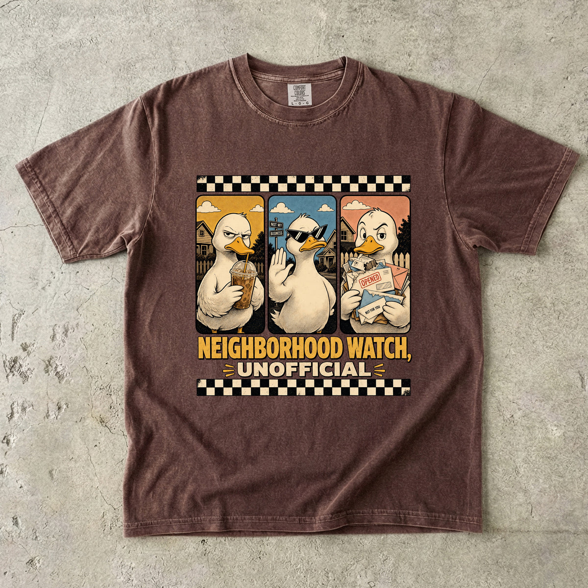 Neighborhood Watch Unofficial Funny Duck Graphic T-Shirt