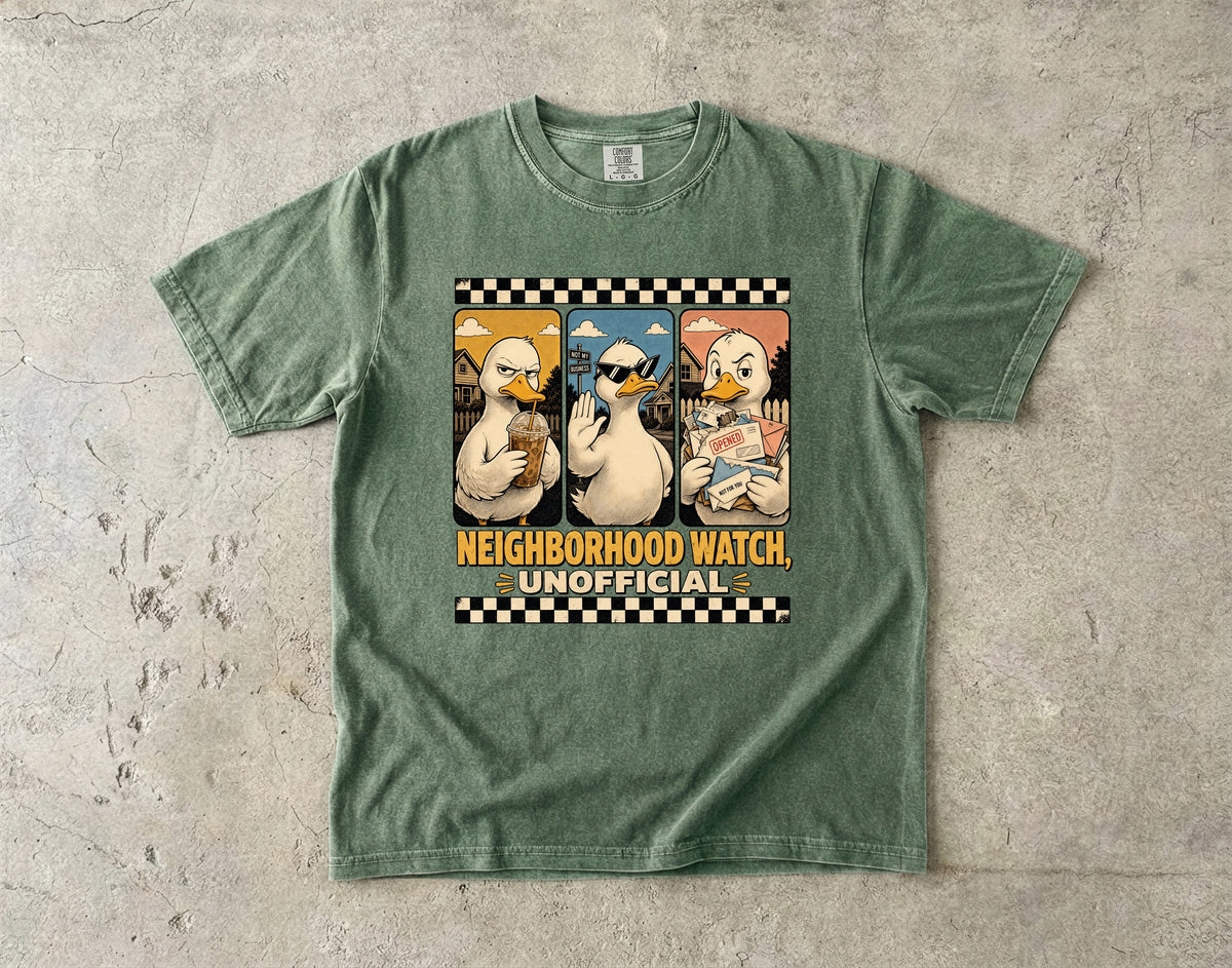 Neighborhood Watch Unofficial Funny Duck Graphic T-Shirt