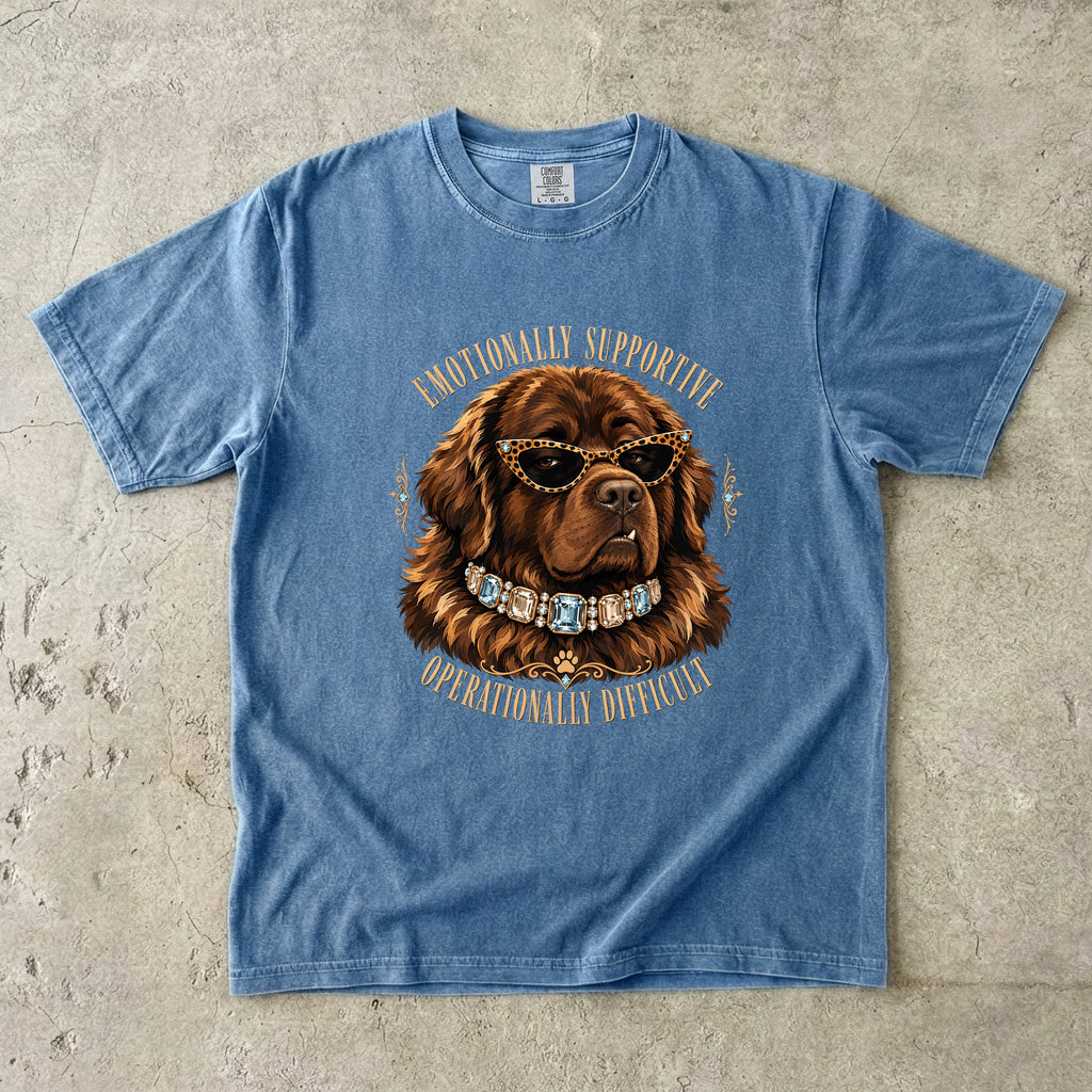 Emotionally Supportive Operationally Difficult Newfoundland Dog T-Shirt