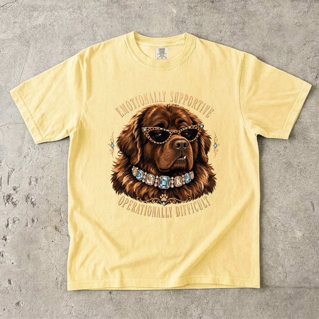 Emotionally Supportive Operationally Difficult Newfoundland Dog T-Shirt