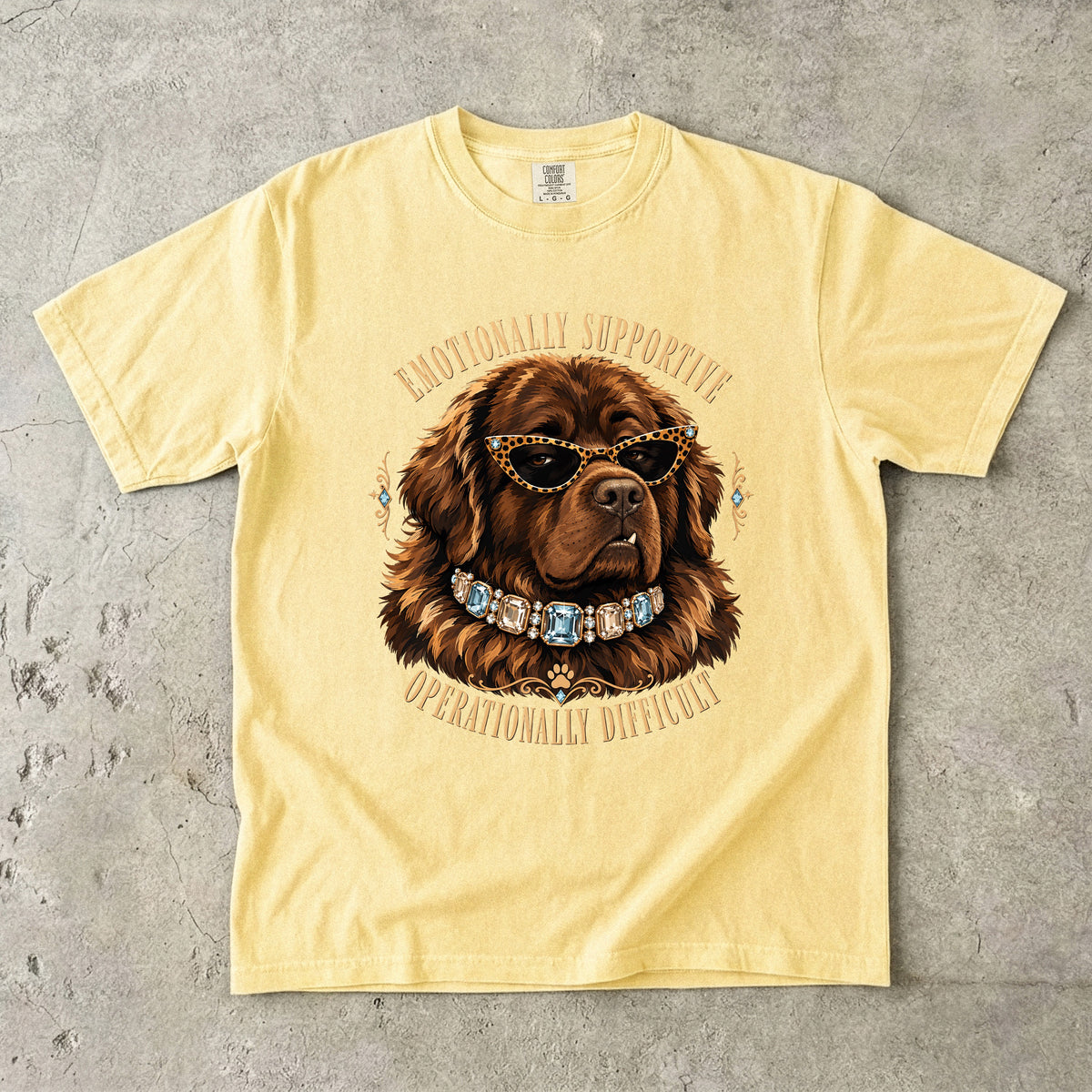Emotionally Supportive Operationally Difficult Newfoundland Dog T-Shirt