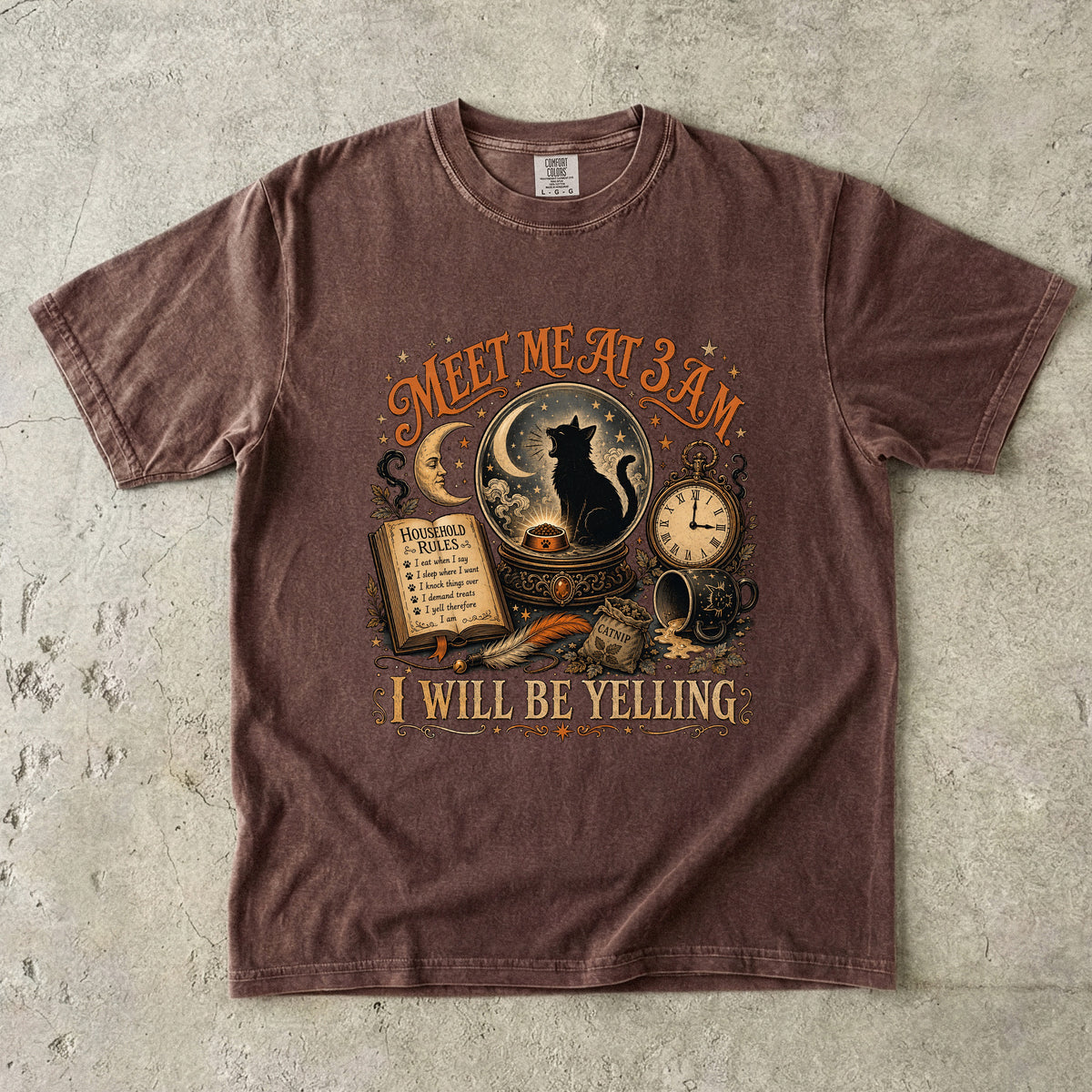 Meet Me At 3AM I Will Be Yelling Funny Black Cat T-Shirt