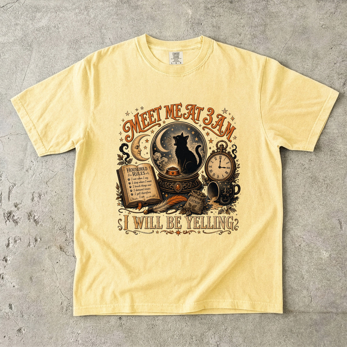 Meet Me At 3AM I Will Be Yelling Funny Black Cat T-Shirt