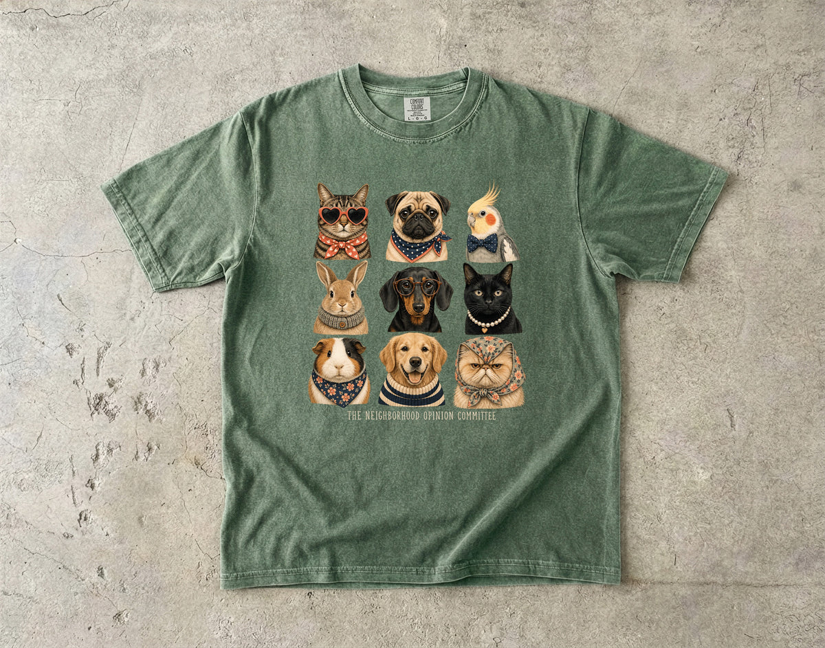 The Neighborhood Opinion Committee Funny Pet Portrait T-Shirt