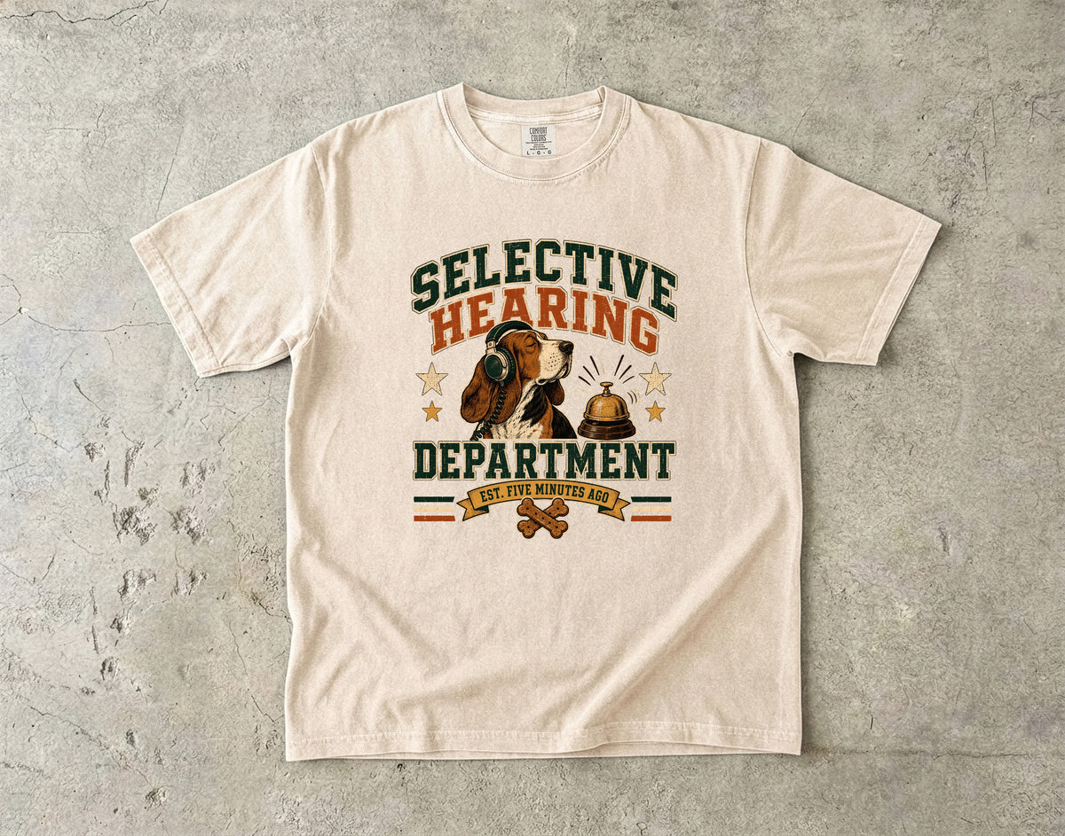 Selective Hearing Department Funny Basset Hound T-Shirt