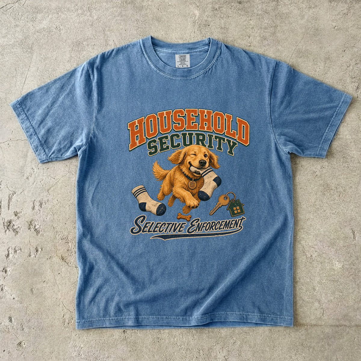 Household Security Selective Enforcement T-Shirt | Funny Golden Retriever Shirt | Dog Lover Gift | Comfort Colors Unisex Tee