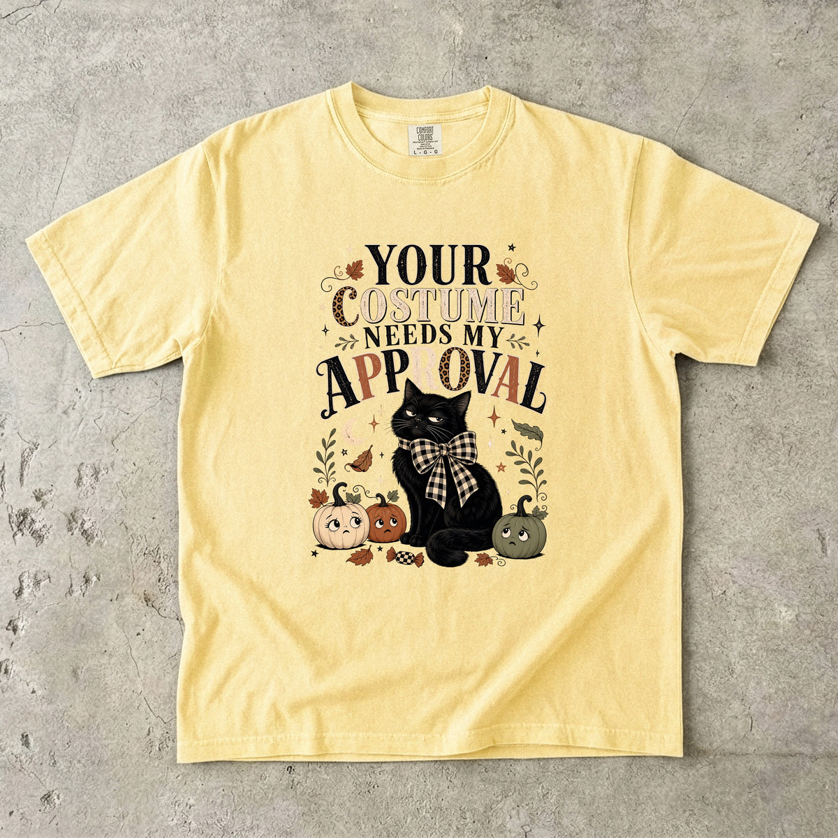 Your Costume Needs My Approval Shirt | Sassy Black Cat Halloween Comfort Colors Tee | Grumpy Cat Fall Shirt | Cottagecore Halloween T-Shirt