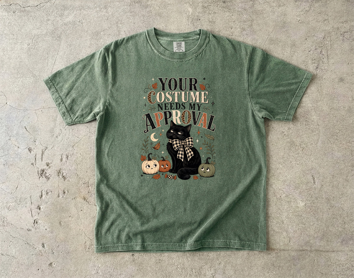 Your Costume Needs My Approval Shirt | Sassy Black Cat Halloween Comfort Colors Tee | Grumpy Cat Fall Shirt | Cottagecore Halloween T-Shirt