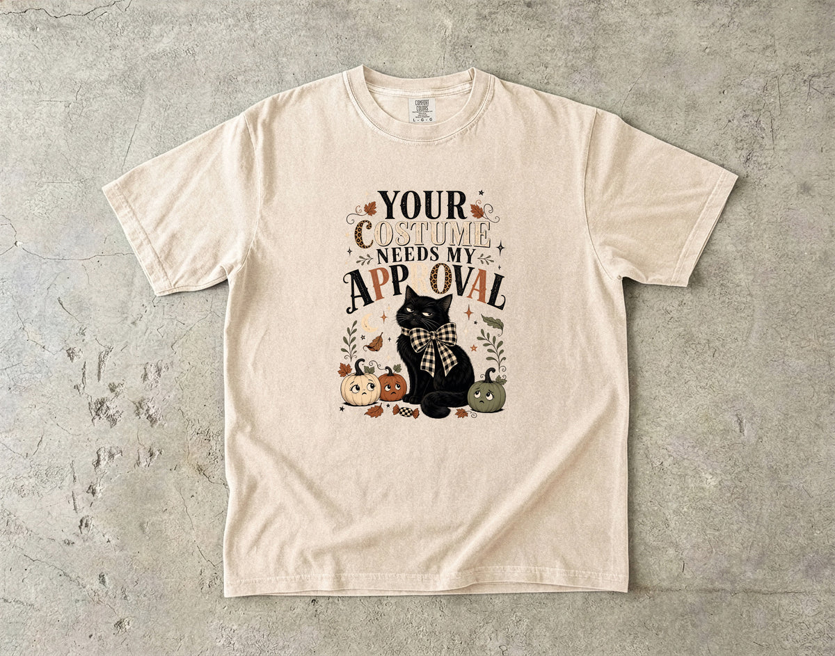 Your Costume Needs My Approval Shirt | Sassy Black Cat Halloween Comfort Colors Tee | Grumpy Cat Fall Shirt | Cottagecore Halloween T-Shirt