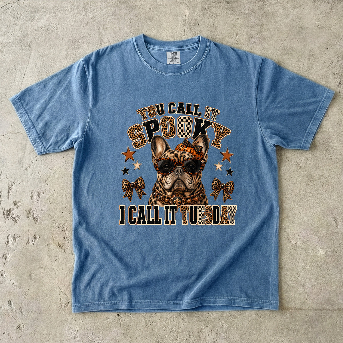 Funny French Bulldog Halloween Shirt | Spooky I Call It Tuesday | Comfort Colors Tee