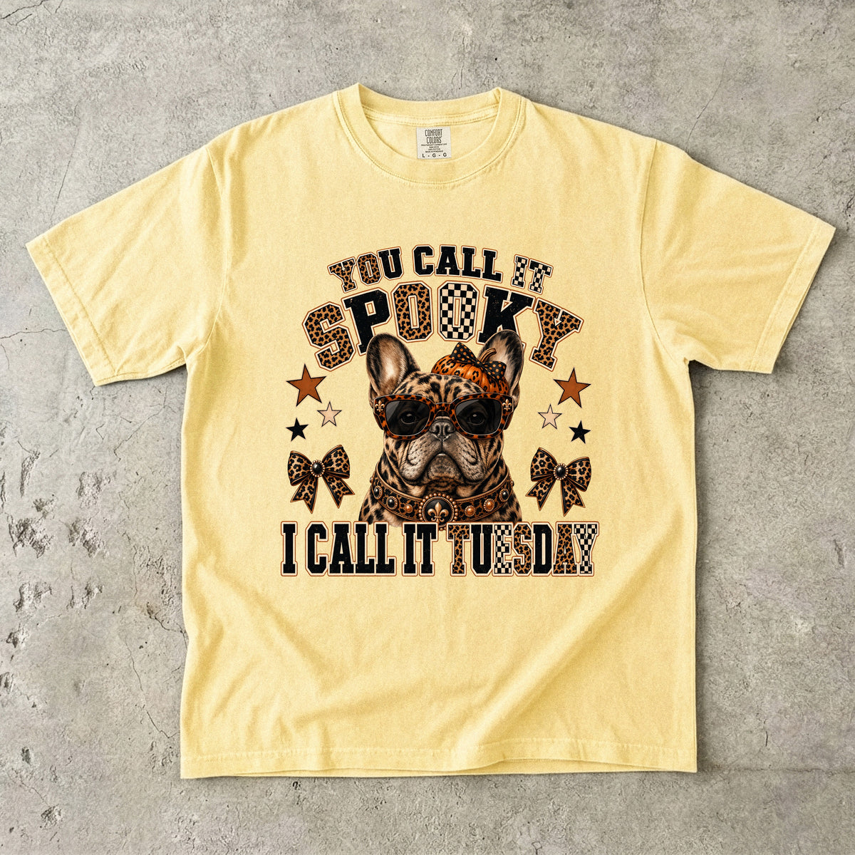 Funny French Bulldog Halloween Shirt | Spooky I Call It Tuesday | Comfort Colors Tee