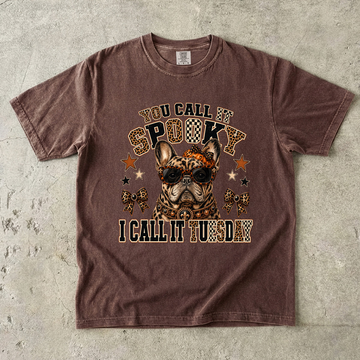 Funny French Bulldog Halloween Shirt | Spooky I Call It Tuesday | Comfort Colors Tee