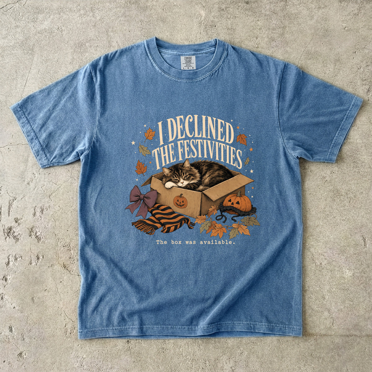 Antisocial Cat Halloween Shirt | Declined Festivities Box Available | Comfort Colors Tee