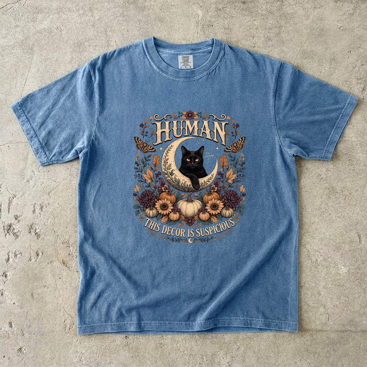 Witchy Black Cat Halloween Shirt | This Decor Is Suspicious | Comfort Colors Tee