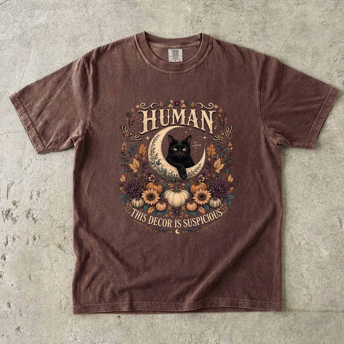 Witchy Black Cat Halloween Shirt | This Decor Is Suspicious | Comfort Colors Tee